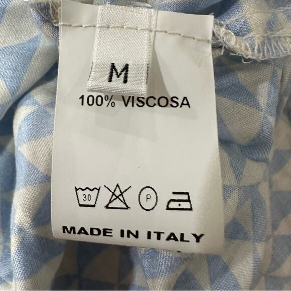 Tensione In Diamond Check Geometric Shirt Women’s Size Medium Long Sleeve Blue - Picture 8 of 10